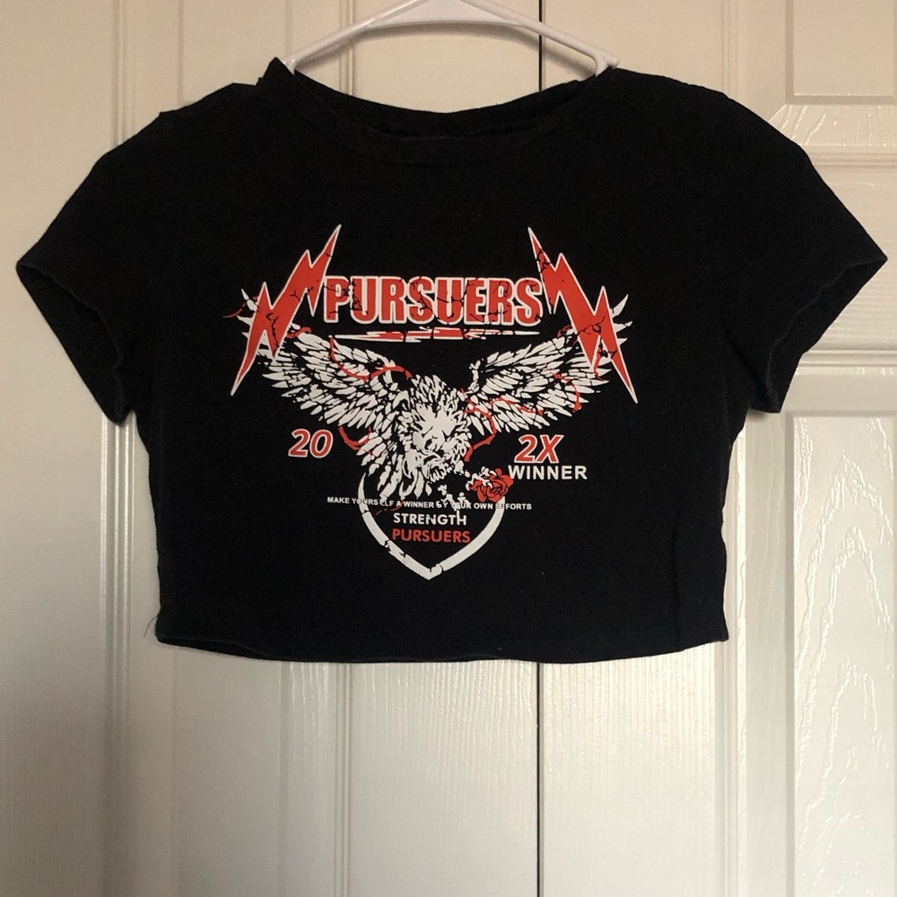Shien | graphic cropped tshirt